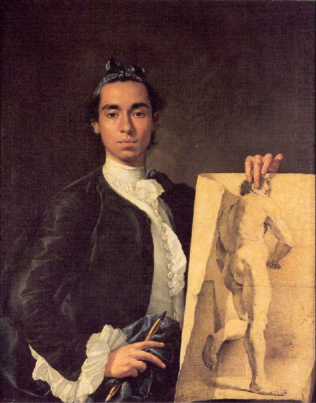 Portrait of the Artist Holding a Life Study, Melendez, Luis Eugenio